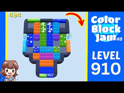 Color Block Jam Level 494 (910) Solution Walkthrough