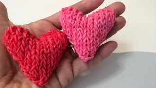 Смотреть онлайн Урок плетения сердца 3D из резиночек rainbow loom