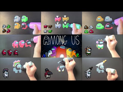 Among us Pancake Art - Vent Show, Dead Body, Chatting Icon, Running Motion, Player 인싸 게임 어몽어스 팬케이크아트