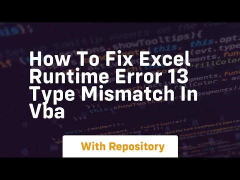 how to fix excel runtime error 13 type mismatch in vba