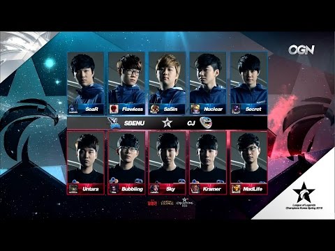 SSB vs CJE Game 1 Highlights - SBENU SONICBOOM vs CJ ENTUS - LCK Week 2 - SPRING 2016