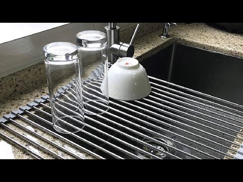 Foldable Drain Rack Kitchen Sink Roll Up Dish Drying Rack Portable Dish Rack(2064)