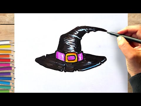 Comment dessiner un chapeau de sorcière dessin facile