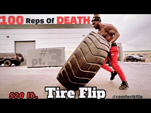 520 LB. Tire Flip 100x | Timed !