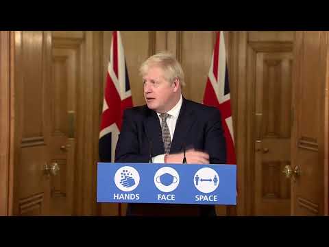 英國首相鮑里斯-約翰遜談打擊COVID-19的新限制措施 (UK Prime Minister Boris Johnson on new restrictions to combat COVID-19)