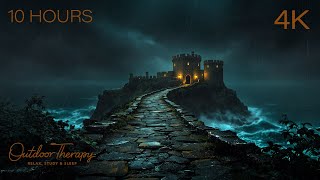 Stormwatch at Blackrock Keep | Thunderstorm & Rain Ambience | Relax | Study | Sleep | 10 HOURS
