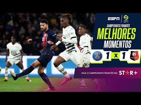 Gols e lances de PSG x Rennes
