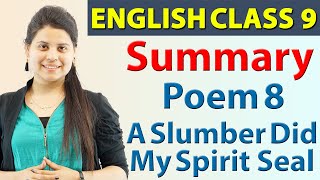 A Slumber Did My Spirit Seal [Poem] (हिन्दी में) - Class 9 English | Beehive Poem Chapter 10