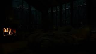 Cozy Rainy Bedroom Night😴🔥Heavy Rain & Fireplace Sounds for Sleep, Relaxation &Focus | No Midway Ads