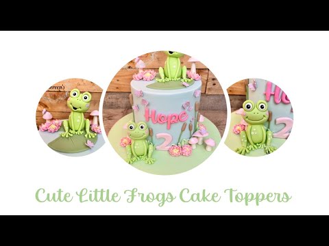 Cute frog novelty cake for a little girl with toadstools, lily pad and lillies