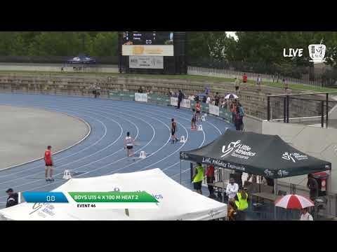 Boys U15 4 x 100m Heat 2 - 2018 SUBWAY State Relay Championships // LAVicTV