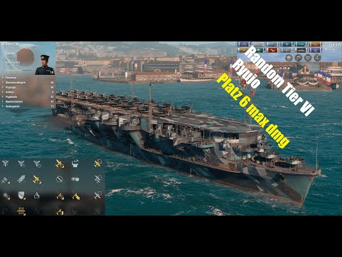 WoWS CV Flugzeugträger Ryujo Japan Stufe 6 [wows numbers max. dmg Platz 6]