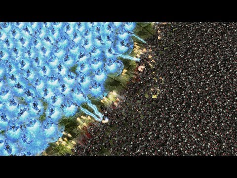 7.000 MARAUDERS vs 3.300 ARCHONS - StarCraft 2 MASSIVE Battle