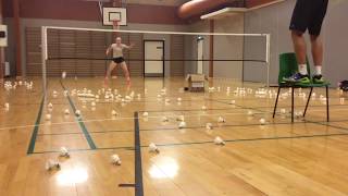 BADMINTON EXERCISE #3 - FAST FOOTWORK - DEFENCE WITH CHAIR FEEDING