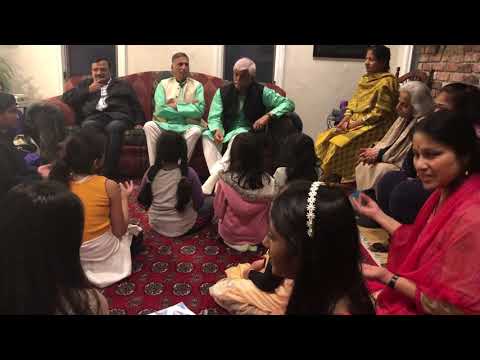 Eesha and her classmates singing for the Gundecha Brothers