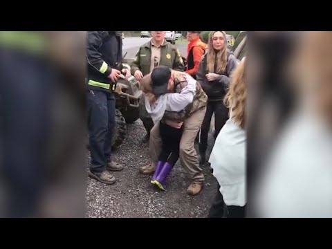 Authorities say two young sisters missing from their Northern California home since Friday were found alive and well Sunday. The girls were reunited with their parents after a search in a rugged, wooded area. (March 4)