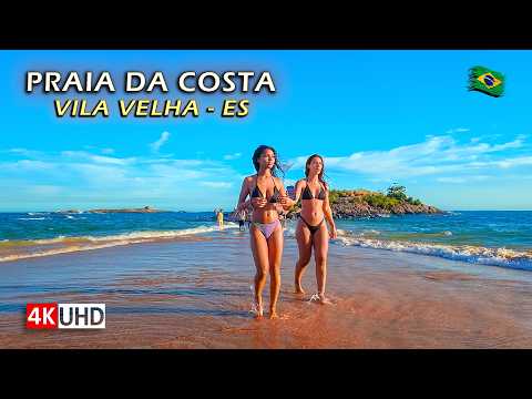 🇧🇷 Vila Velha's Postcard Beach, Espírito Santo ⏤ Costa Beach Walk 【 4K UHD 】