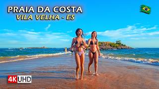 🇧🇷 Vila Velha's Postcard Beach, Espírito Santo ⏤ Costa Beach Walk 【 4K UHD 】