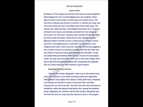 Sri Sai Satcharitra Chapter 8 - Importance of Human Birth...