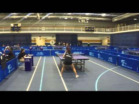 NCTTA National Championship 2015 Danting Zhang (Western Ontario) vs Caroline Kajihara (Tex Wesleyan)