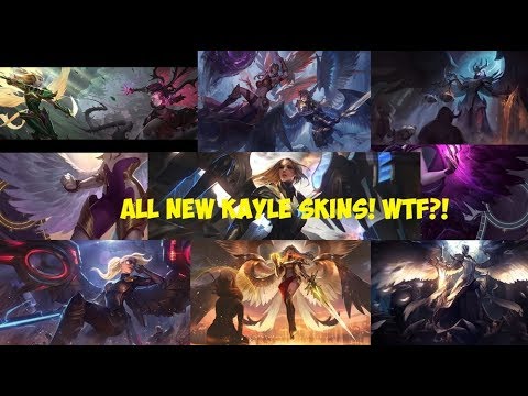 ALL NEW KAYLE SKINS - Kayle Rework | Kayle 1v9 reacts