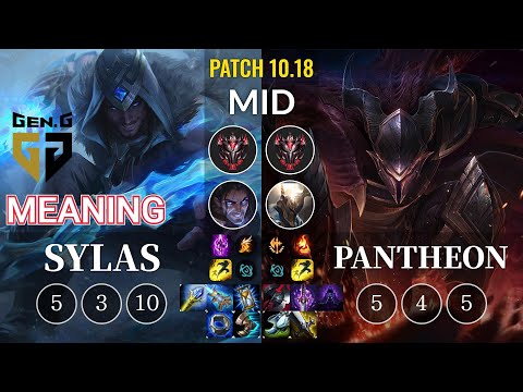 GEN Meaning Sylas vs Pantheon Mid - KR Patch 10.18
