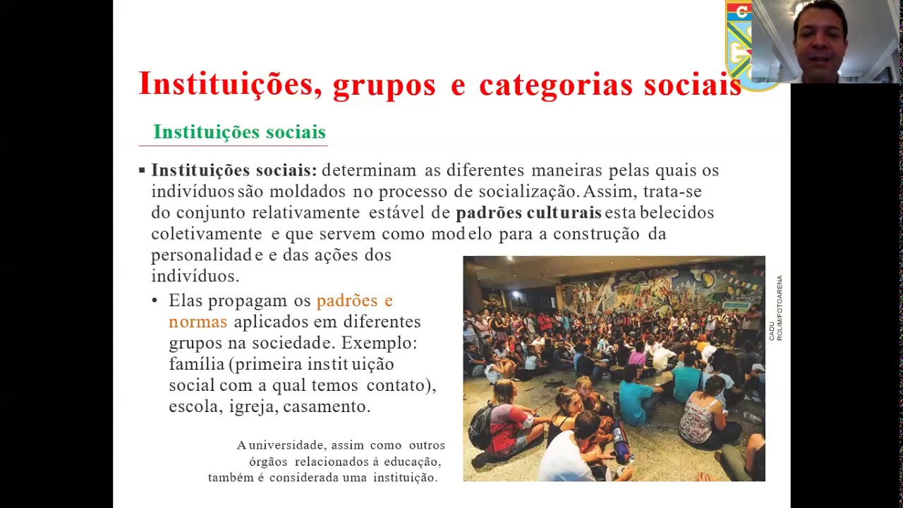 Instituições, grupos e categorias sociais