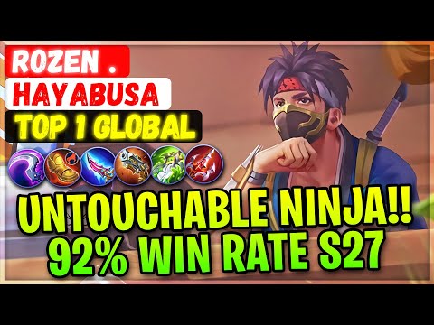 Untouchable Shadow Ninja!! 92% Win Rate S27 [ Top 1 Global Hayabusa ] KK  RoZen .- Mobile Legends