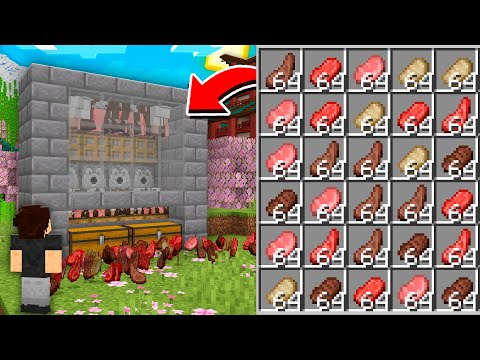 FARM DE VACA, PORCO e OVELHA (Carne Infinita) - Minecraft Hardcore