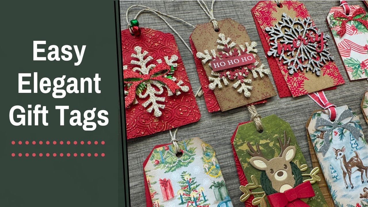 Christmas Gift Tags Using Embossing Folders