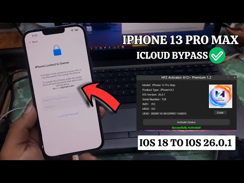 iPhone 13 Pro Max iOS 26.0.1 iCloud Bypass | HFZ Activator A12+ Premium iCloud Bypass XS-16 Pro Max
