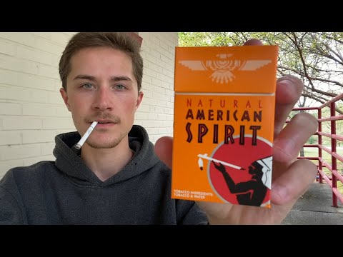 Smoking an American Spirit Orange Cigarette - Review