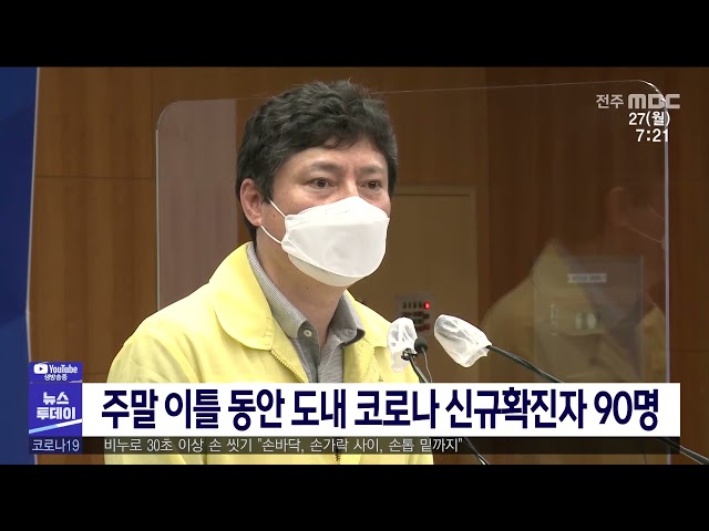 주말 이틀 동안 도내 코로나 신규확진자 90명