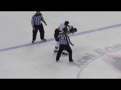 Clayton Stoner(MN Wild) vs Cory Sarich(Flamer) - Hockey fight (4/21/13)