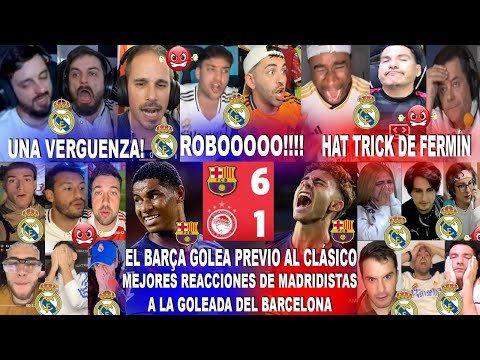 BEST REACTIONS FROM REAL MADRIDISTAS TO BARCELONA 6-1 OLYMPIAKOS WITH FERMÍN'S HAT TRICK AND CONT...