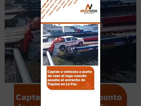 🟠 Un internauta captó el momento en que un vehículo estuvo a punto de caer de la embarcación