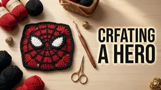 Spider-Man Inspired Granny Square 🕷️🧶 | Easy Step-by-Step Crochet Tutorial