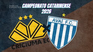 CRICIÚMA X AVAÍ - AO VIVO