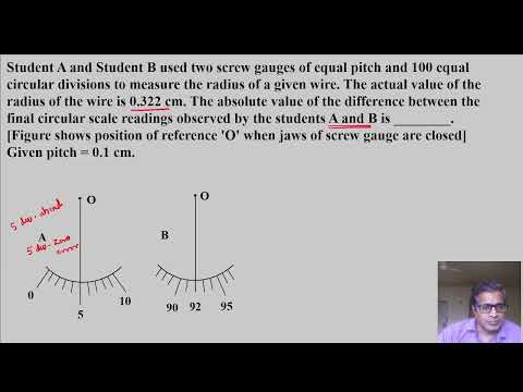 Student A and Student B used two screw gauges of equal pitch and 100 equal circular divisions to