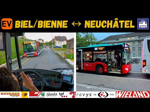 🚌🚆 Führerstandsmitfahrt : EV Biel ↔ Neuenburg der VB & TPF