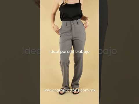 thumbnail video image 2 of Pantalón Vestir Mujer Azul Marino Casual Elegante Moda Juvenil, 2 of 6