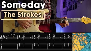 The Strokes-Someday(Guitar tabs/tutorial/lesson)