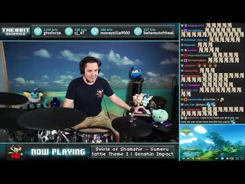 The8BitDrummer plays "Swirls of Shamshir — Sumeru Battle Theme I" | Genshin Impact