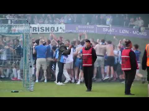 Esbjerg-tilhængere går amok på stadion i sejrsrus