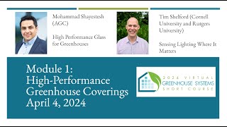 Greenhouse Systems Short Course: High-Performance Greenhouse Coverings