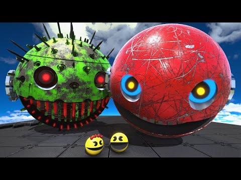ROBOT PACMAN & MS-PACMAN VS OMICRON & SPIKY MONSTER & CARTOON CAT 643