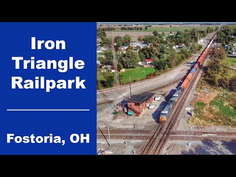 Railfanning Fostoria's Iron Triangle Railpark (Drone Video)