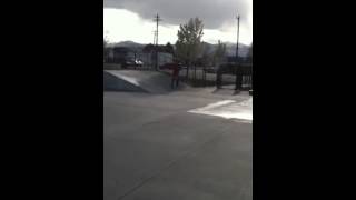 Dad attempting to skateboard