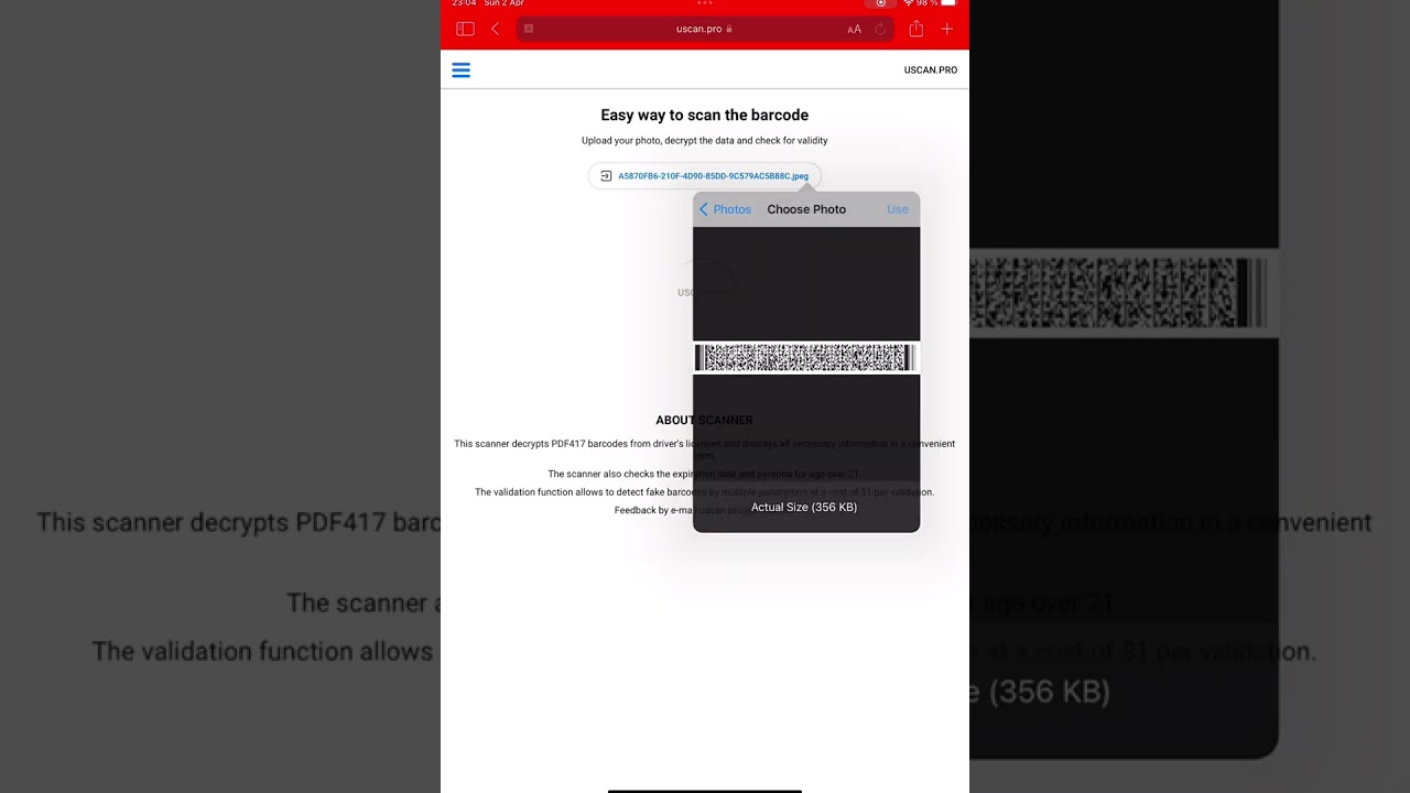 PDF417 Scanner Online