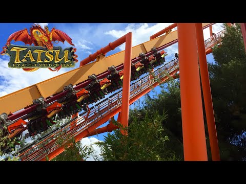 Off-ride footage of a Tatsu train